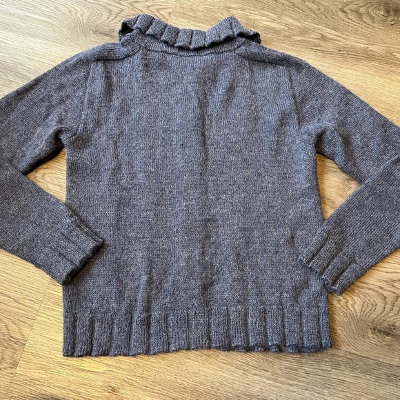 Designer Threads Peru button closure Cardigan Sweater Blue 100% Alpaca Sz. S - Picture 3 of 4